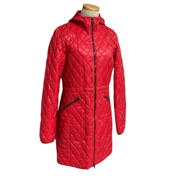 The North Face Jacket Red Thermoball Hip Length Pockets Down Insulated Small - Picture 3 of 11